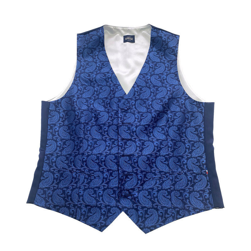 Gilet Mug Jacquard en soie bleue