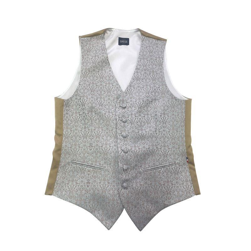 Gilet Mug Jacquard gris motif mordoré