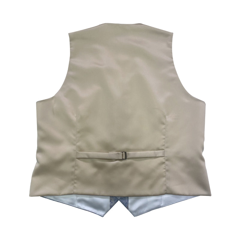 Gilet Mug Jacquard floral bleu et beige