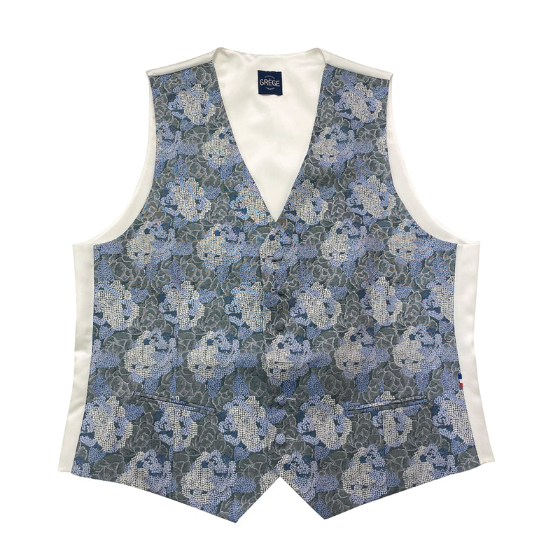 Gilet Mug Jacquard floral bleu et vert