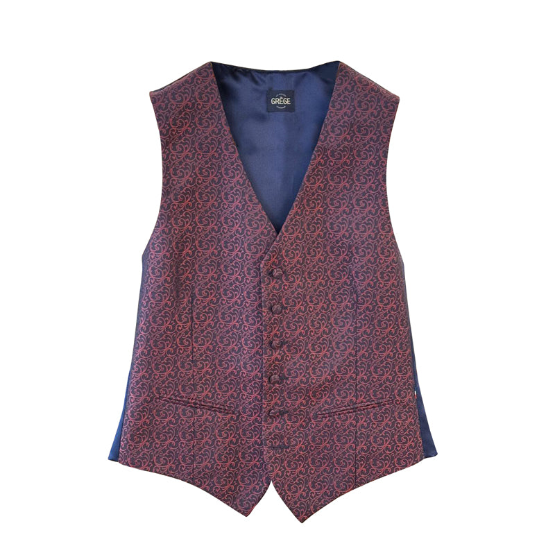 Gilet Mug Jacquard Arabesque Bordeaux