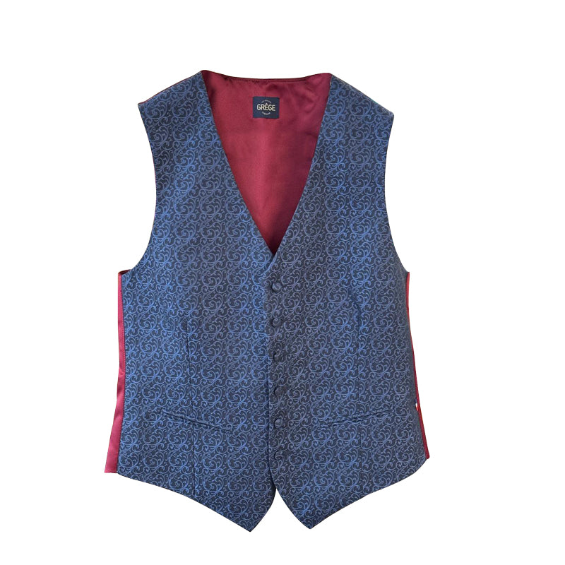 Gilet Mug Jacquard Arabesque Bleue