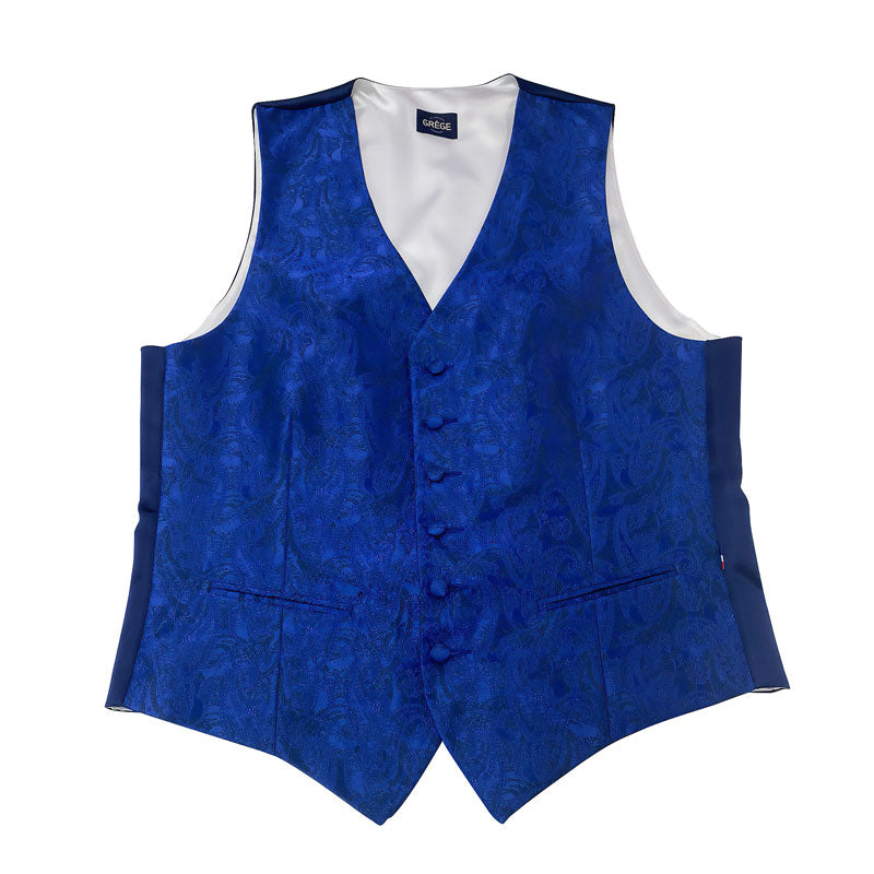 Gilet Mug Jacquard Bleu, dos bleu marine