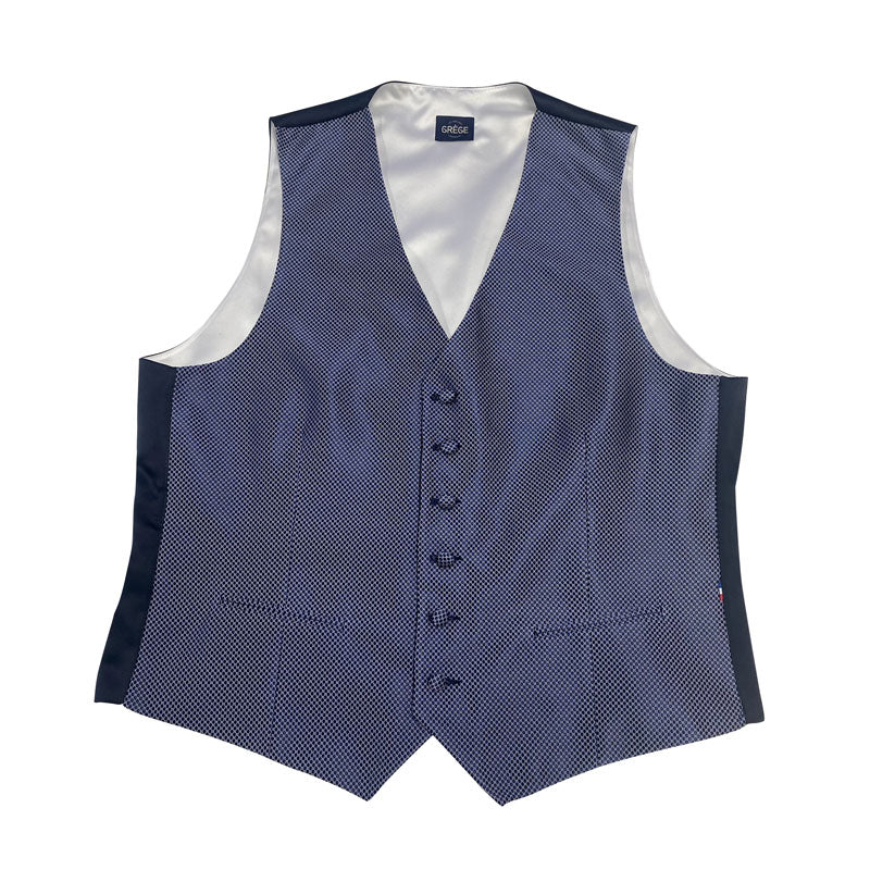 Gilet Mug Jacquard en soie mélangé Bleu Marine
