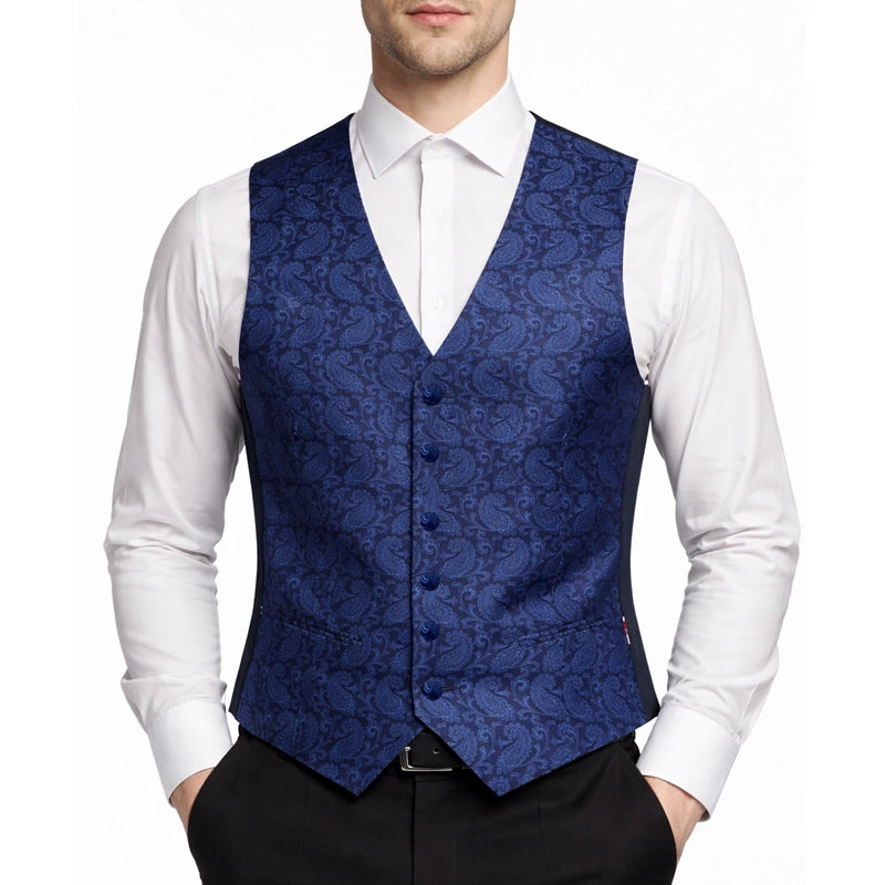 Gilet Mug Jacquard en soie bleue