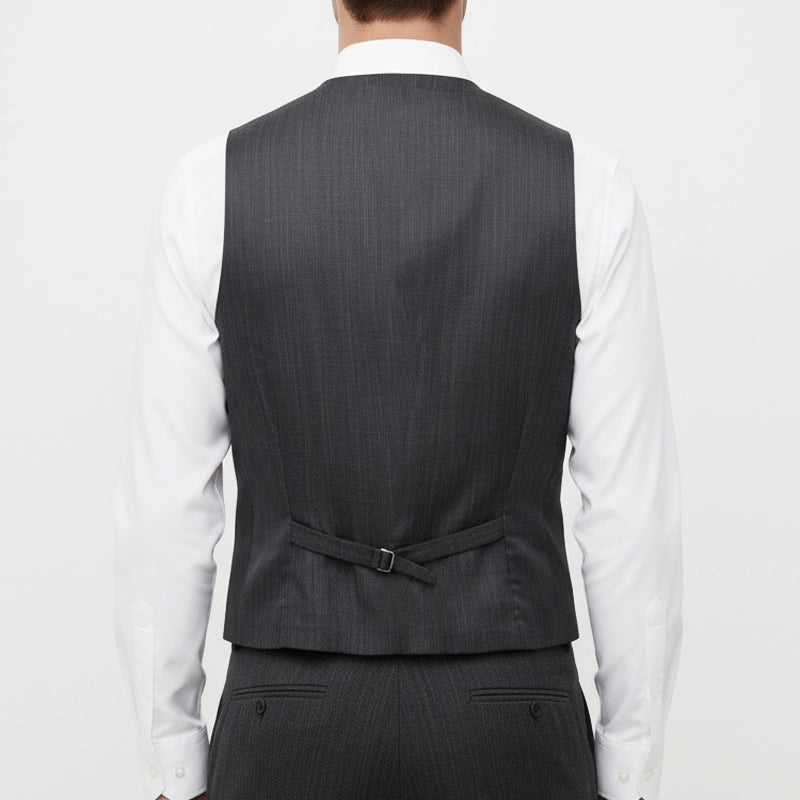 Gilet Col Revers en jean noir chiné