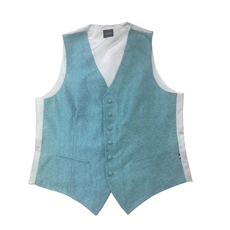 Gilet Mug Jacquard Façonné Vert d'Eau