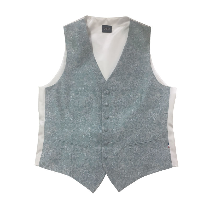 Gilet Mug Jacquard à motif Cachemire Vert d'Eau