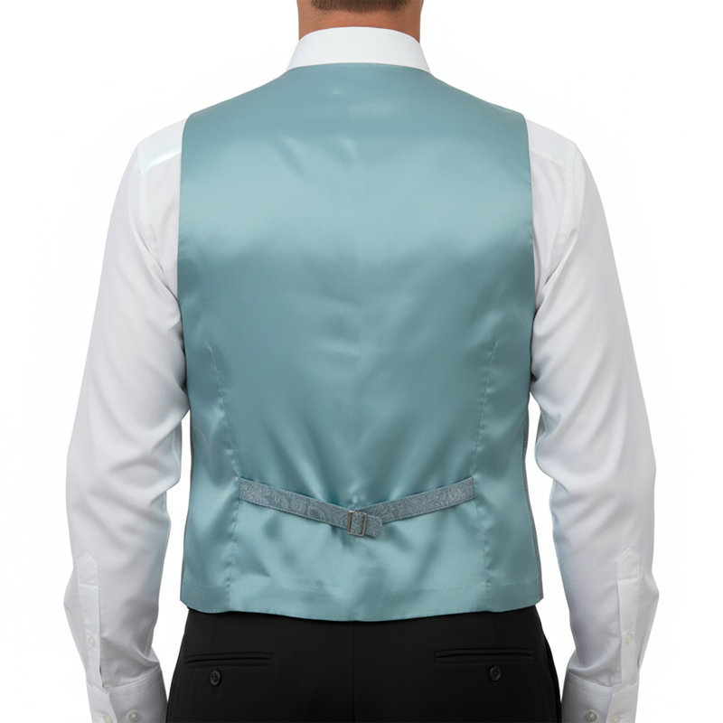 Gilet Mug Jacquard à motif Cachemire et dos Vert d'Eau