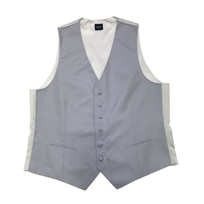 Gilet Mug Jacquard Bleu Ciel, dos gris