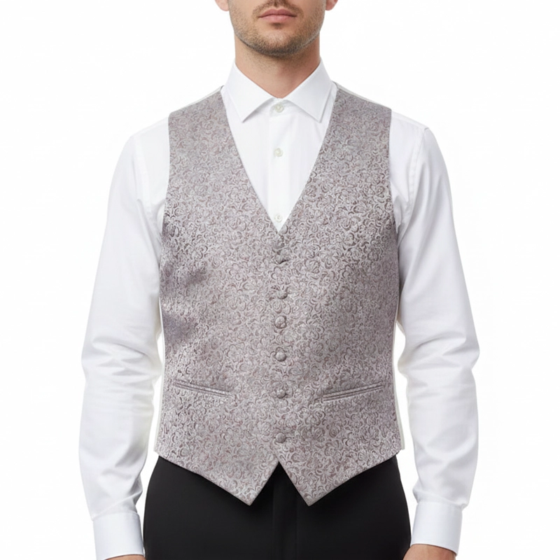 Gilet Mug Jacquard Façonné Rose