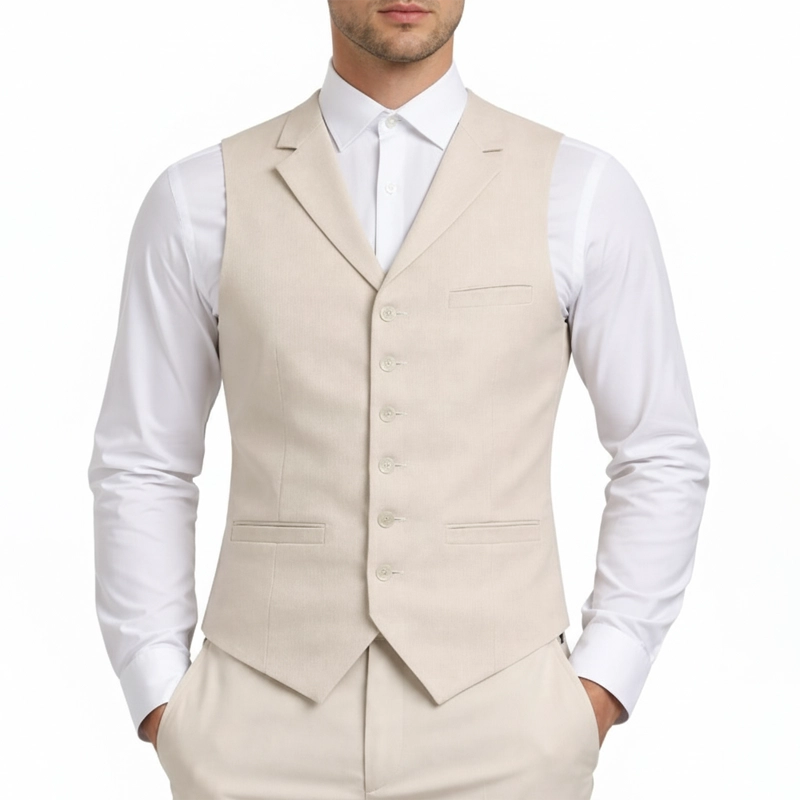 Gilet Col Revers écru