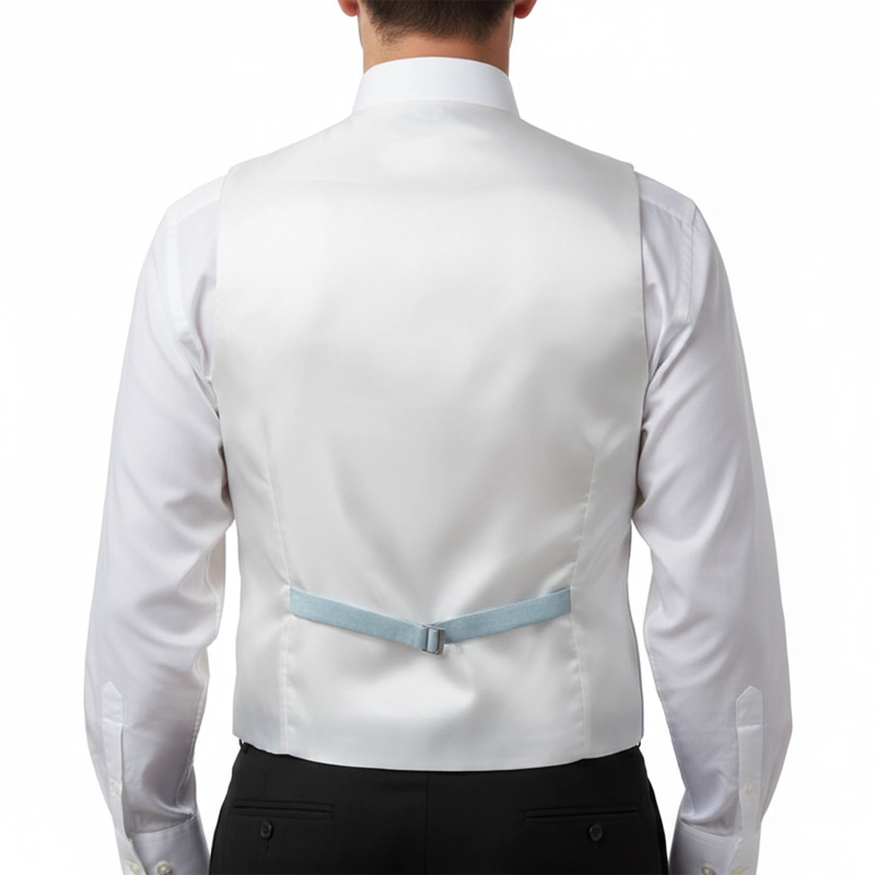 Gilet Mug Jacquard Façonné Vert d'Eau, dos ivoire