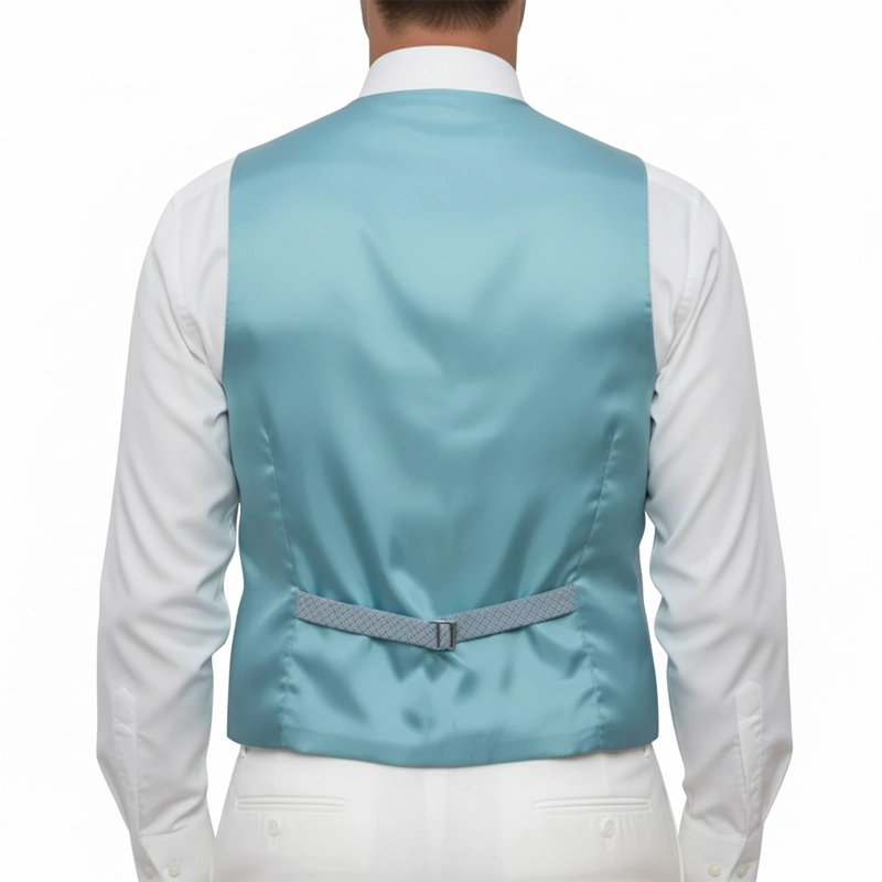 Gilet Mug micro imprimé Jacquard et Dos Vert d'Eau