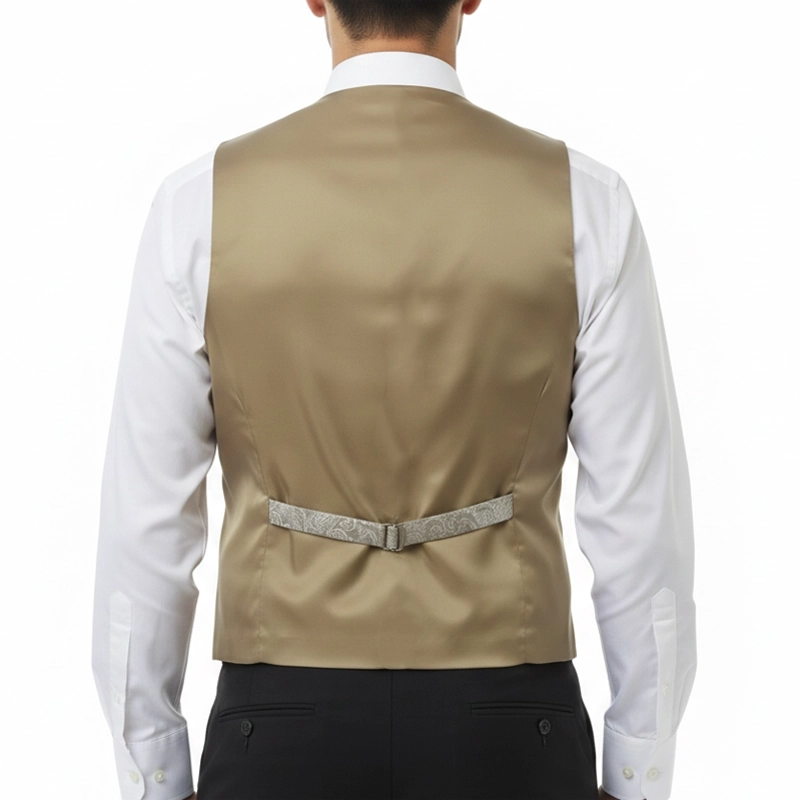 Gilet Mug Jacquard Beige à motif cachemire