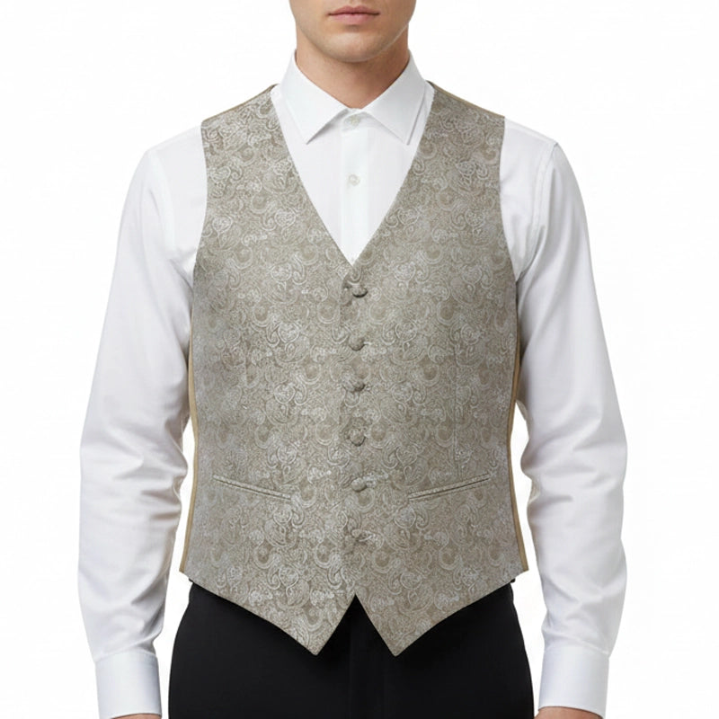 Gilet Mug Jacquard Beige à motif cachemire