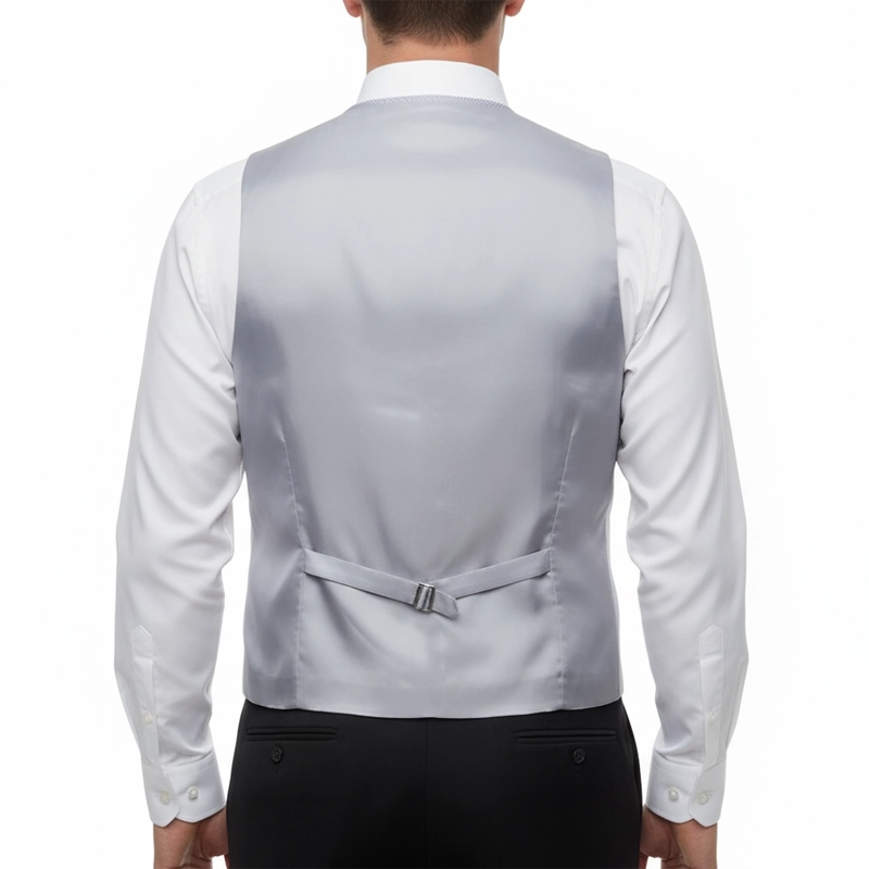 Gilet Mug Jacquard Bleu Ciel, dos gris